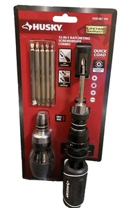 Husky 12-in-1 Ratcheting Quick Load Screwdriver Combo Standard & Stubby Comfort - Picture 1 of 3