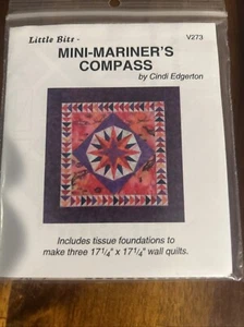 Mini Mariners Kompass Quilt Muster Little Bits V273 - Bild 1 von 2
