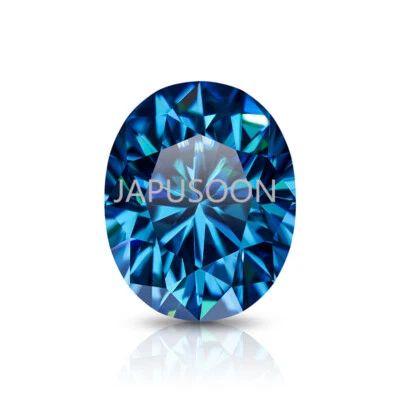 1~5ct VVS1 natural blue Oval Excellent Cut Moissanite Loose Gemstones & GRA  - Image 1 of 4