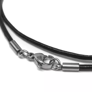 2mm Leather Necklace Cord Stainless Steel Lobster Clasp Mens Womens Brown Black - Picture 1 of 16