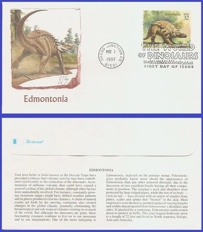 USA6 #3136j U/A FLEETWOOD FDC   Dinosaurs Edmontonia - Image 1 of 1