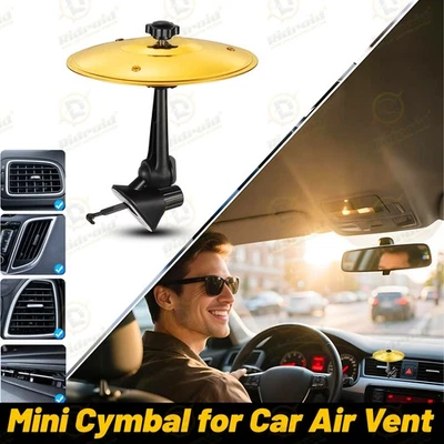 Platillo de choque para coche para ventilación de aire mini platillo de tambor accesorio para coche dorado Foto 1 de 4