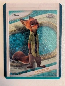 Topps Chrome Disney 2025 #167 Nick Wilde de Zootopia/199 Aqua Mini Diamonds - Imagen 1 de 2
