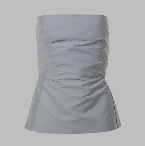 Abito bustier RICK OWENS FW22 taglia 2 Reflex grigio argento misto poliestere