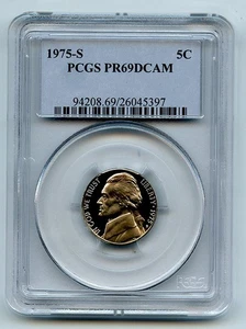 1975 S 5C Jefferson Nickel Proof PCGS PR69DCAM - Picture 1 of 1
