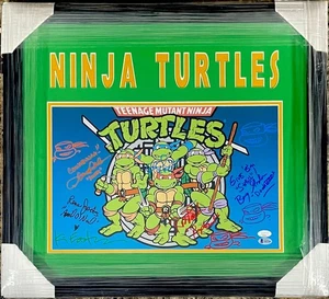 Teenage Mutant Ninja Turtles Cast signiert Foto gerahmt mattiert Display BAS JSA COA - Bild 1 von 11