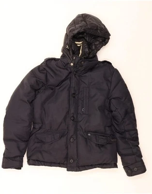 Chaqueta acolchada con capucha Scotch & Soda para hombre Reino Unido 38 mediana azul marino poliéster BJ04 Foto 1 de 4