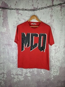 Alexander McQueen MCQ T-Shirt Men’s Luxury Y2K Big Logo Red Size L - Picture 1 of 8