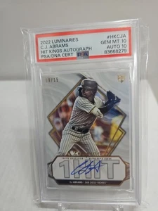 2022 Topps Luminaries CJ Abrams Rc Auto #9/15 Psa 10 Auto 10 - Picture 1 of 2