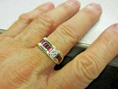 Anillo Clásico Rubí Simulado Corte Baguette 2.80Ct Chapado en Oro Plata 925 Foto 1 de 4