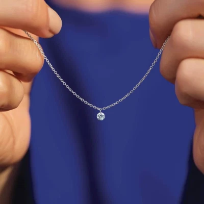 14K Solid Gold Diamond Solitaire Bracelet Adjustable 6.5-7.5 Inches USA - Image 1 of 3