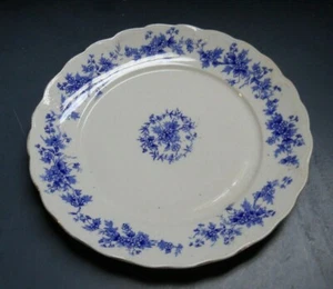 ANTIKER W C CO WELLSVILLE PORZELLAN BLAU WEISS 9,25" SPEISETELLER HALBPORZELLAN - Bild 1 von 5
