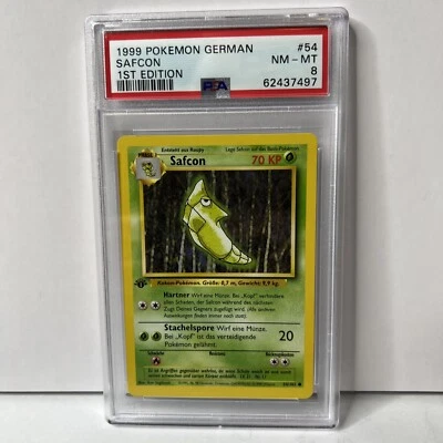 1st edition German Metapod Safcon 54/102 Pokemon Card Base Set PSA 8 NM/MT - Image 1 of 4
