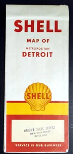Vintage 1956 Map of Metropolitan Detroit by Shell Oil - Picture 1 of 4