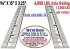 94" X 15" 6000 LBS ALUMINUM TRAILER RAMPS 8 Car Auto 96 Hauler Truck Hook end
