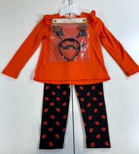 NWT Btween Girls 3 Piece Set Pumkin Outfit Halloween Orange Size 4 and Size 6 - Picture 1 of 8