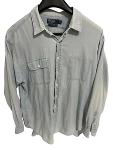 Ralph Lauren Latzhose Arbeitshemd Knopfleiste Hemd Herren Gr. XXL Denim Vintage - Bild 1 von 6