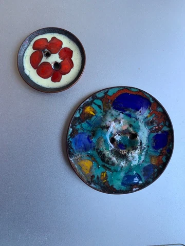 From a collection Antique French Buttons - Metal & Enamel - 1 1/2" & 1" Cover