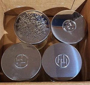 Lot  Of 4 Glass Candle Jar w/ Plastic Seal Lid 16oz Branded. 3.5"w x 3.75"h - Picture 1 of 7