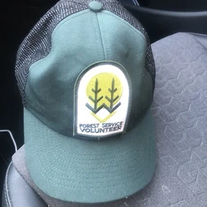 Forest Service Volunteer Patch Snapback Mesh Trucker Hat Cap Dark Green Legend - Picture 1 of 3
