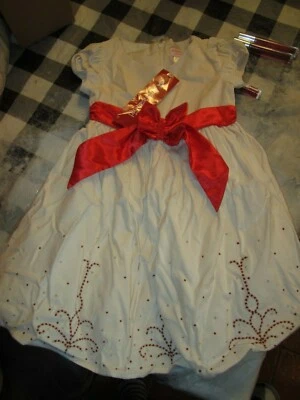 AMERICAN GIRL Bitty Baby Girls  Holiday CREAM AND CRIMSON DRESS SZ 5 NWTS - Image 1 of 2