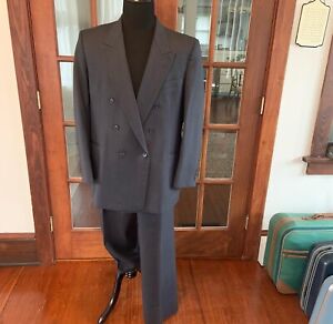 Vintage 1990’s Oleg Cassini 2 Piece Gray Double Breasted Suit