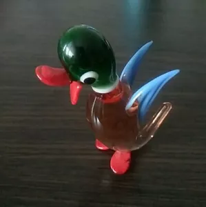 Duck figurine. Murano glass decor. Bird. DUCK - Picture 1 of 24