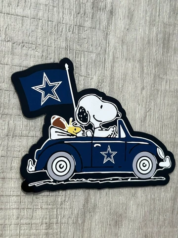 Dallas Cowboys MAGNET - Die Cut Snoopy Car Woodstock NFL Football Dak Cover