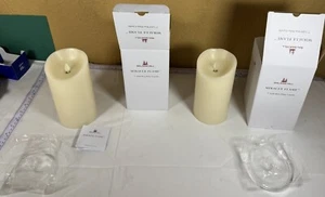 2 Lot Balsam Hill Miracle Flame Pillar 7" LED Christmas Works No Remote READ - Picture 1 of 1
