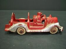 Hubley Cast Iron Fire Truck Toy Original Paint & Tires Antique Vintage