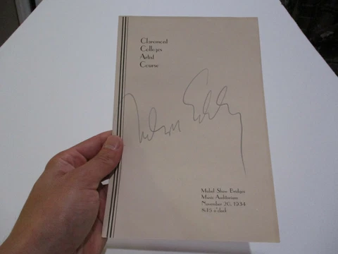 NELSON EDDY AUTOGRAPH  VINTAGE ANTIQUE 1934 CLAREMONT COLLEGE AMERICAN SINGER Cover