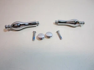 (1WXW2) 3/8-24" Metal Chrome Sink Tub Faucet Hot & Cold Handle Kit -Qty 2 Sets - Picture 1 of 4