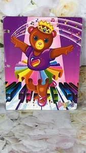 Vintage Lisa Frank folder ballerina orso per tre raccoglitore 3 anelli pianoforte anni 90 - Foto 1 di 14