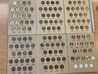 Jefferson Nickels zestaw 1962 - 2023 w folderach na monety Harris; pełny zestaw monet AU 123