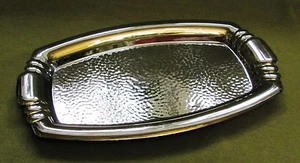 Art Deco Tablett; Messing verchromt; Hammerschlag - Bild 1 von 1