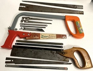 14 sierras y hojas de sierra en total: sierra para cortar, sierra de cola afilada, sierra ingleteadora + 11 hojas de sierra - Imagen 1 de 23
