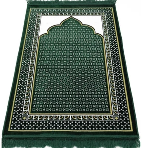 Alfombra de oración islámica Janamaz Sajadah Musallah - verde - Imagen 1 de 4