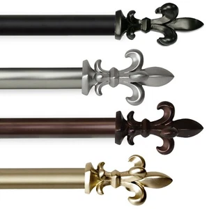 Arrowhead 1" Curtain Rod Adjustable Drapery Rod 28-240" (5 sizes, 4 colors) - Picture 1 of 5