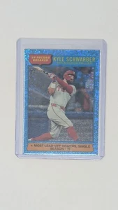 2025 Topps Heritage - Record Breakers Kyle Schwarber #2 Aqua Sparkle Refractor - Picture 1 of 2