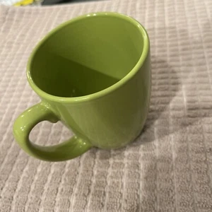 Corelle Coffee Mugs Lime Green Retro Stoneware Cups 12 Oz - Picture 1 of 4