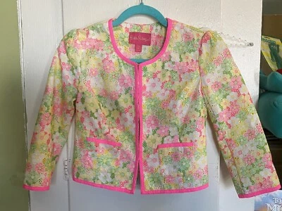 NUEVO CON ETIQUETAS Chaqueta Blazer Lilly Pulitzer 'Nelle' Encaje Floral Manga 3/4 Talla 00 Foto 1 de 4
