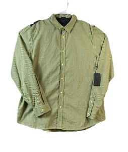 NWT Guess Shirt Mens XXL 2XL Liberty Check Shirt Yellow Daisy Retro - Picture 1 of 13