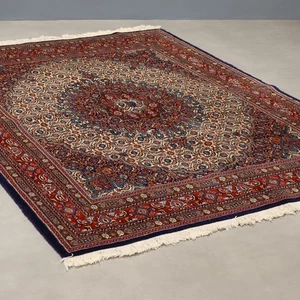 Antiker Teppich Wolle Baumwolle Großer Knoten 206 x 152 cm Originell - Bild 1 von 9