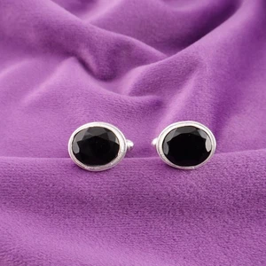 Daughters Day Deal 925 Silver Black Onyx Stone Wedding Anniversary Cufflinks - Picture 1 of 6