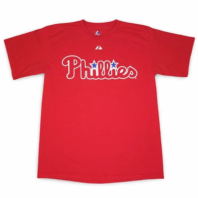 Philadelphia Phillies Shirt Youth L Red MLB Baseball Ryan Howard 6 Majestic Tee - Image 1 of 2