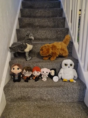 Harry Potter Soft Toys x 8 Griffin Crookshanks Harry Hedwig Ron Hermoine Snape   - Image 1 of 4