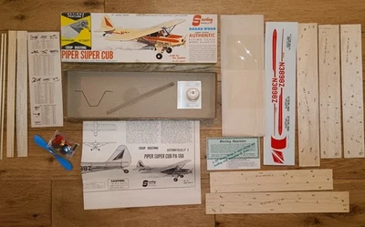 1963 STERLING MODELS PIPER SUPER CUB 18" wingspan kit, rubber FF or C/L - Image 1 of 4