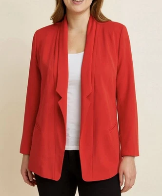 Eliza J Coral Orange Open Classic Women’s Artsy Old Money Blazer Sz S - Image 1 of 4