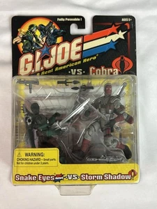 2002 Hasbro GI Joe vs Cobra Snake Eyes Storm Shadow 2 Pack New MOC Repaint Wave - Picture 1 of 7