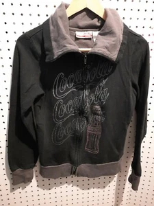 Coca Cola Sweater Black Youth Juniors Medium Zip - Picture 1 of 5